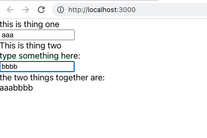 Concatenate two string useRef React Example